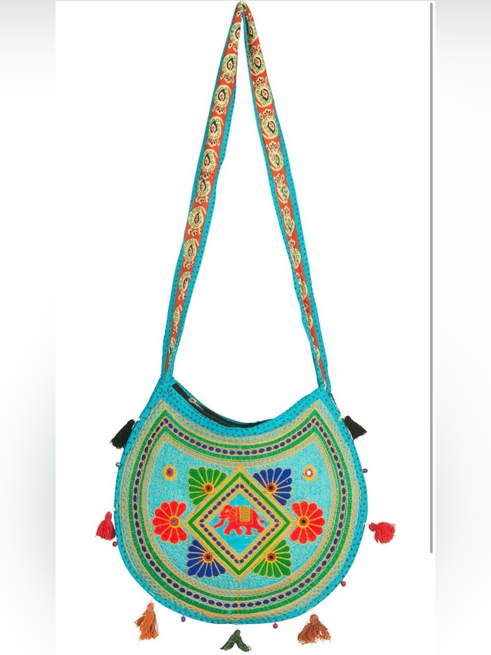 Bohemian Embroidered Turquoise Crossbody Bag NEW
